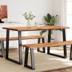 Mesa de comedor con borde vivo madera maciza acacia 140x80x75cm