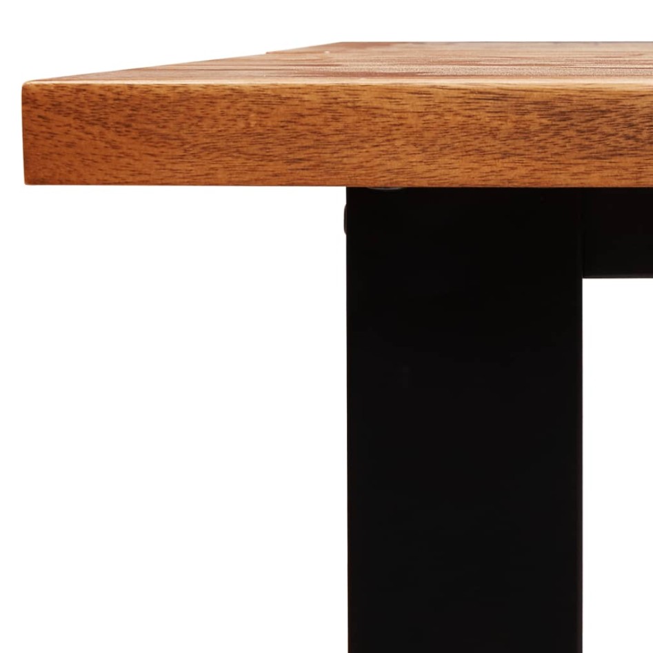 Mesa de comedor con borde vivo madera maciza acacia