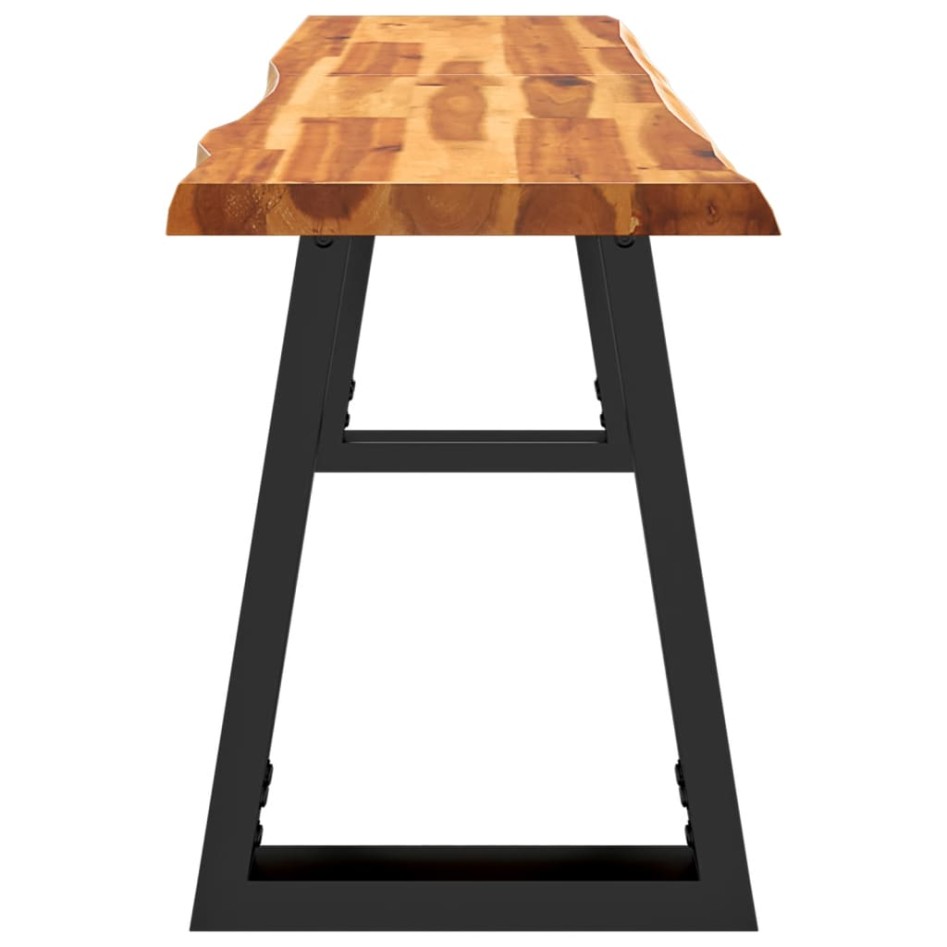 Banco con borde vivo madera maciza de acacia 140