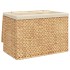 Cesto de ropa sucia con 3 secciones jacinto agua 75x42,5x52