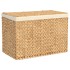 Cesto de ropa sucia con 3 secciones jacinto agua 75x42,5x52