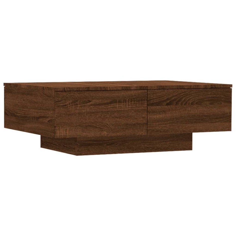Mesa de centro madera contrachapada roble marrón 90x60x31