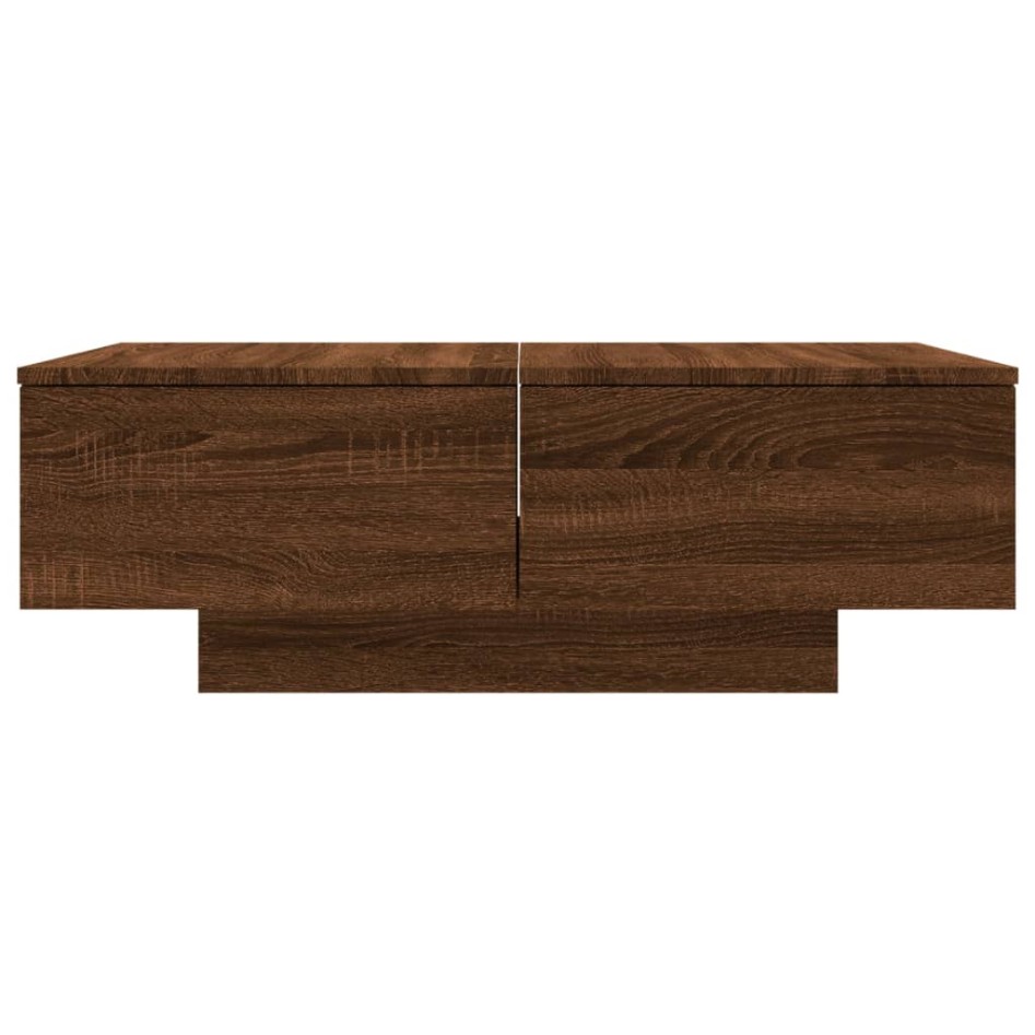 Mesa de centro madera contrachapada roble marrón 90x60x31