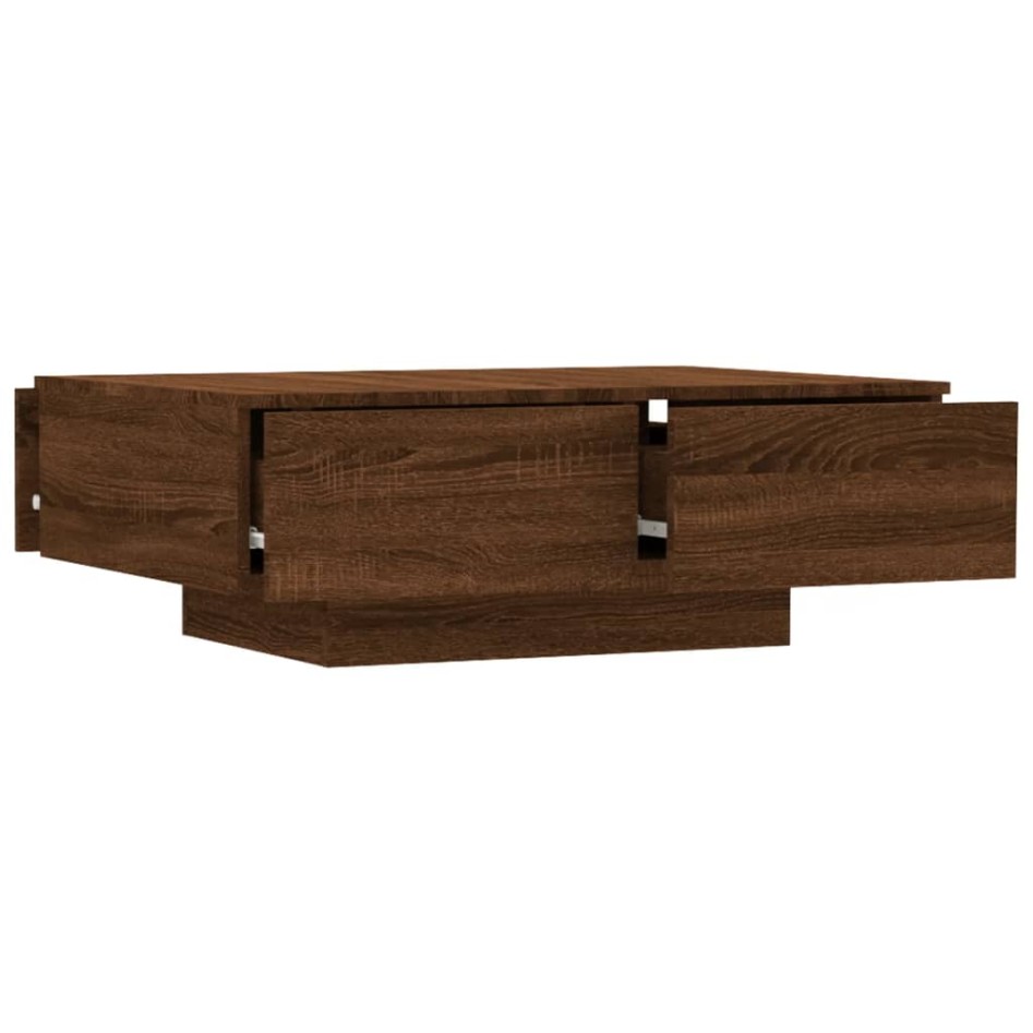 Mesa de centro madera contrachapada roble marrón 90x60x31