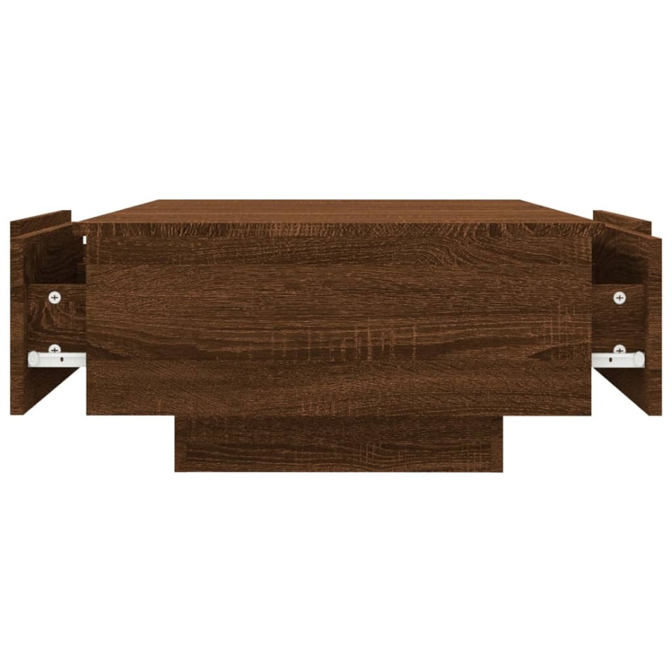 Mesa de centro madera contrachapada roble marrón 90x60x31