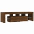 Mueble de TV con luces LED marrón roble 140x36,5x40