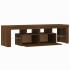 Mueble de TV con luces LED marrón roble 140x36,5x40