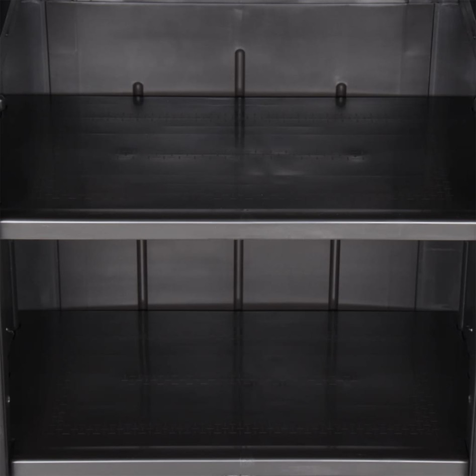 Armario de almacenaje de jardín ratán PP negro 65x45x172