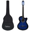 Set de guitarra occidental 12 pzas ecualizador y 6 cuerdas azul