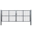 Puerta de malla de jardín acero galvanizado 400x150 cm gris