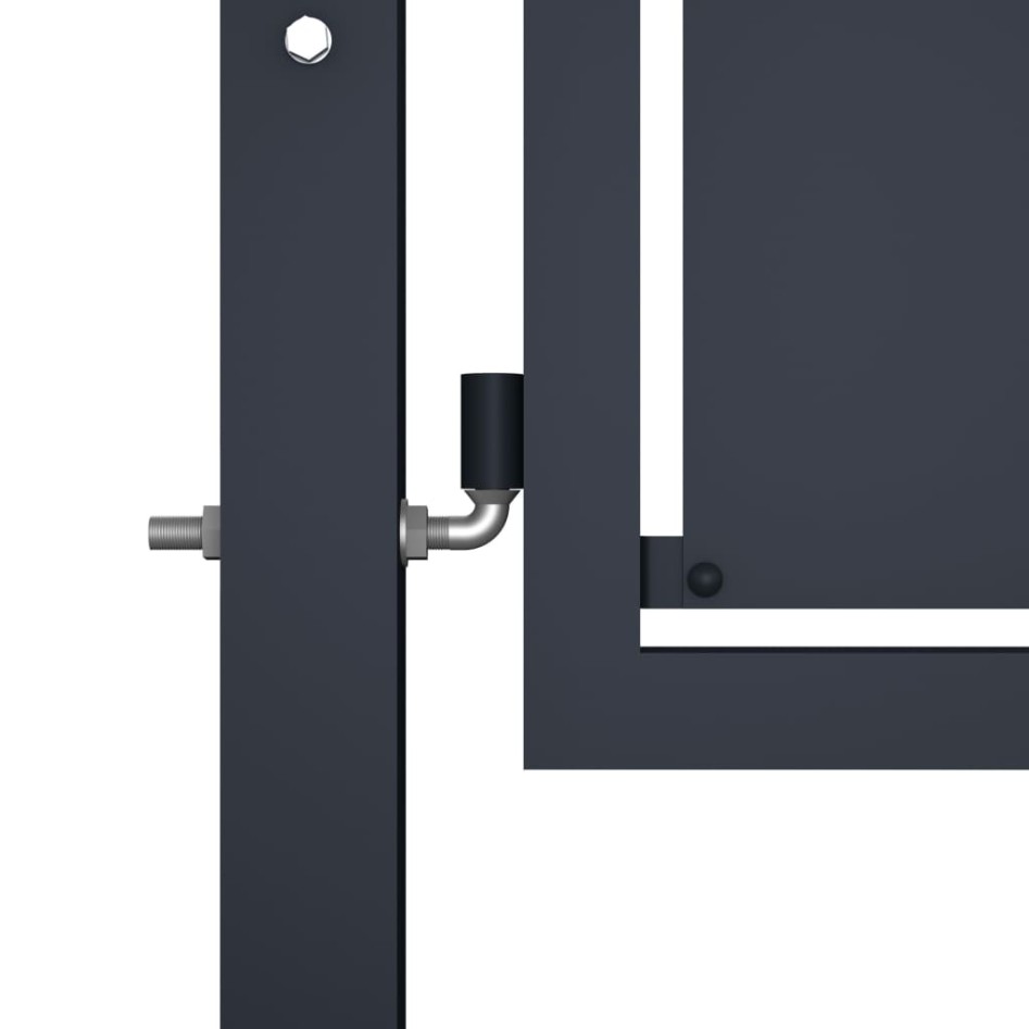 Puerta de jardín de acero gris antracita 300x100