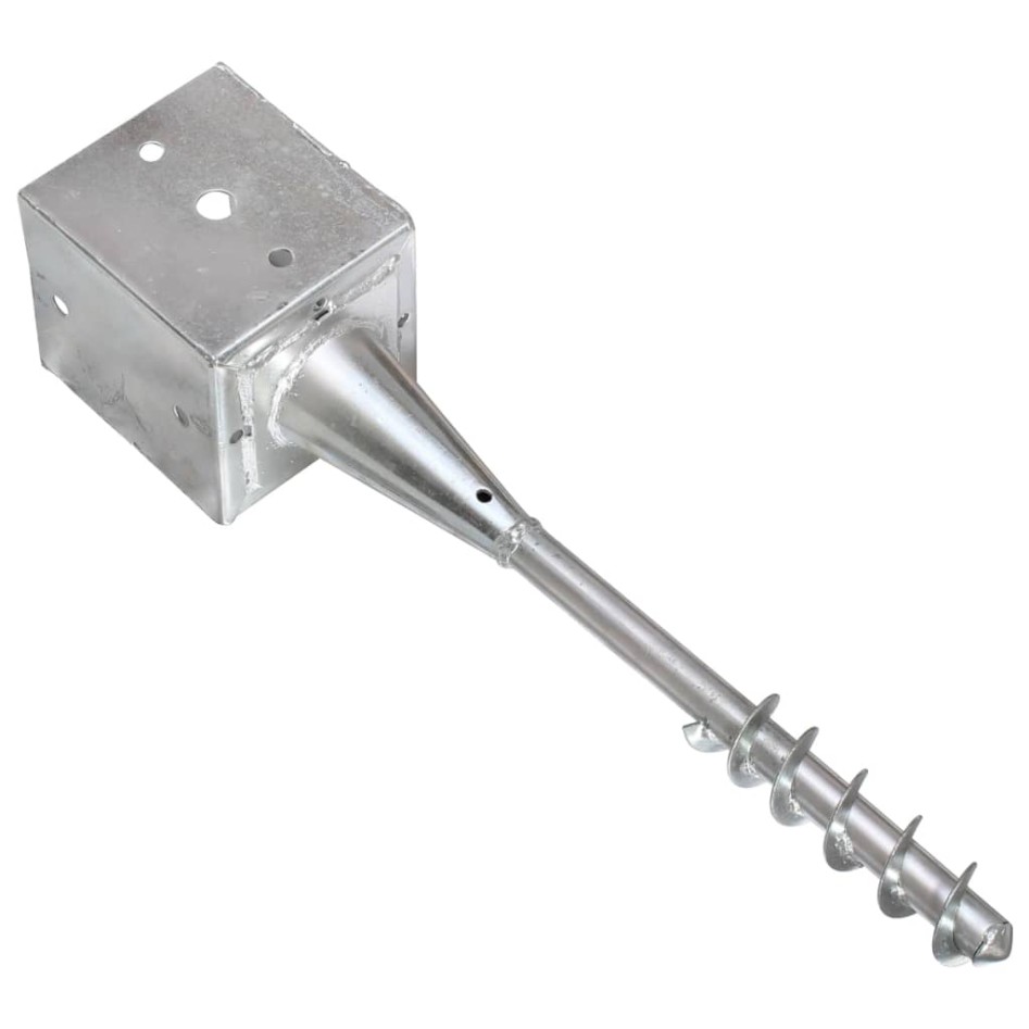 Picas de tierra 6 uds acero galvanizado plateado 12x12x56