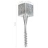 Picas de tierra 6 uds acero galvanizado plateado 14x14x58