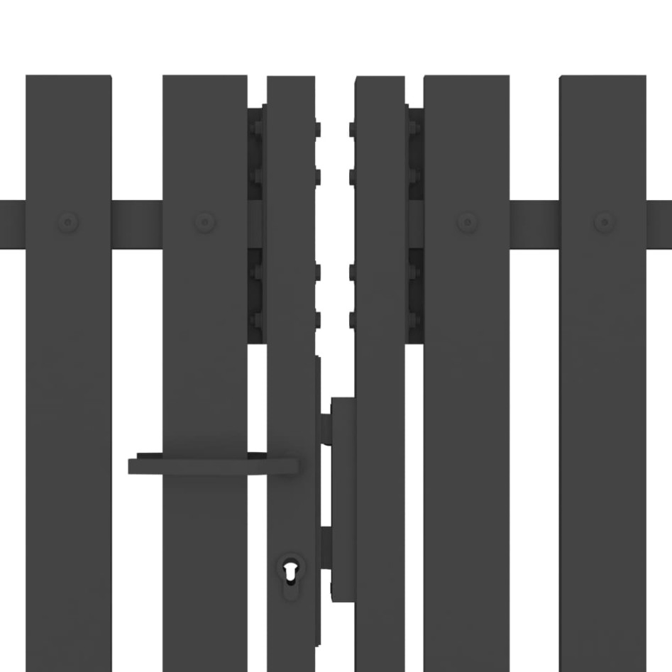 Puerta de valla del jardín de acero gris antracita 4x1,5