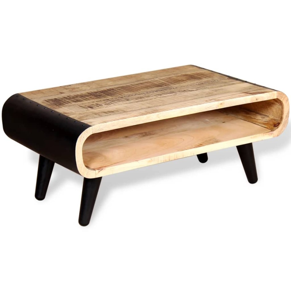Mesa de centro de madera de mango rugosa 90x55x39