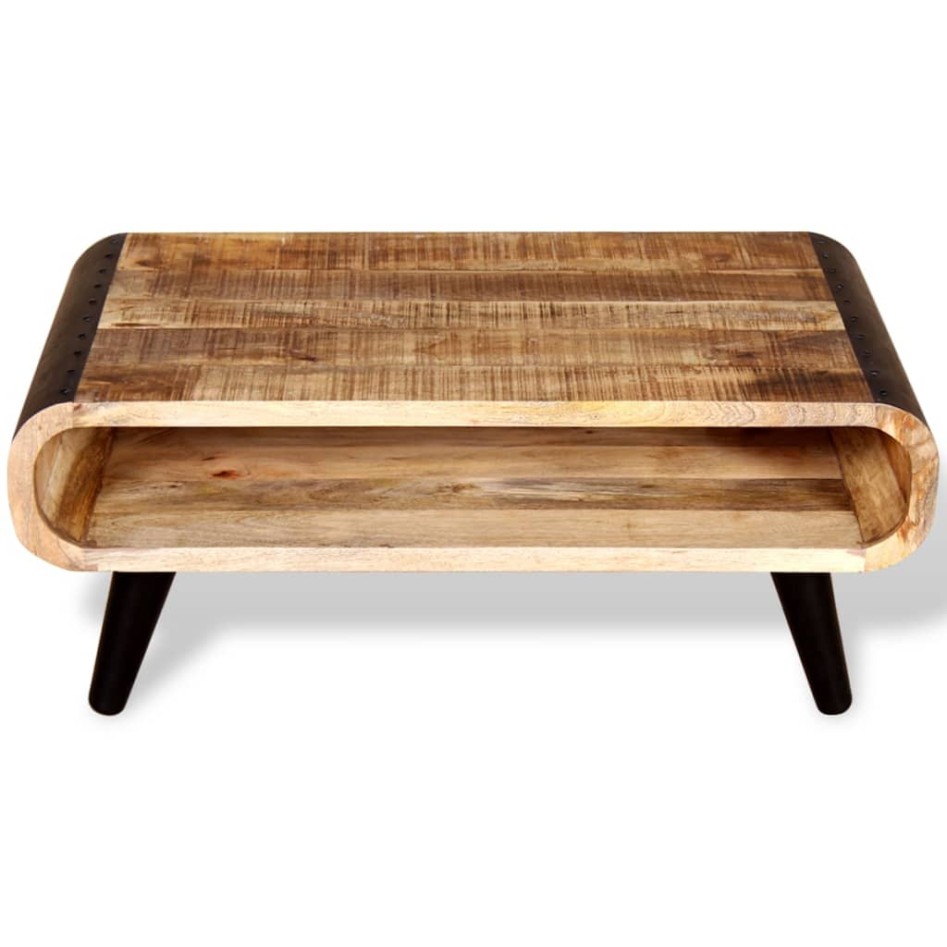 Mesa de centro de madera de mango rugosa 90x55x39