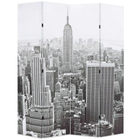 Biombo divisor plegable 160x170 cm Nueva York blanco y