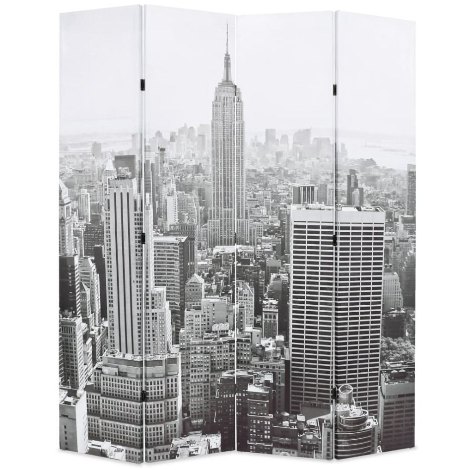 Biombo divisor plegable 160x170 cm Nueva York blanco y