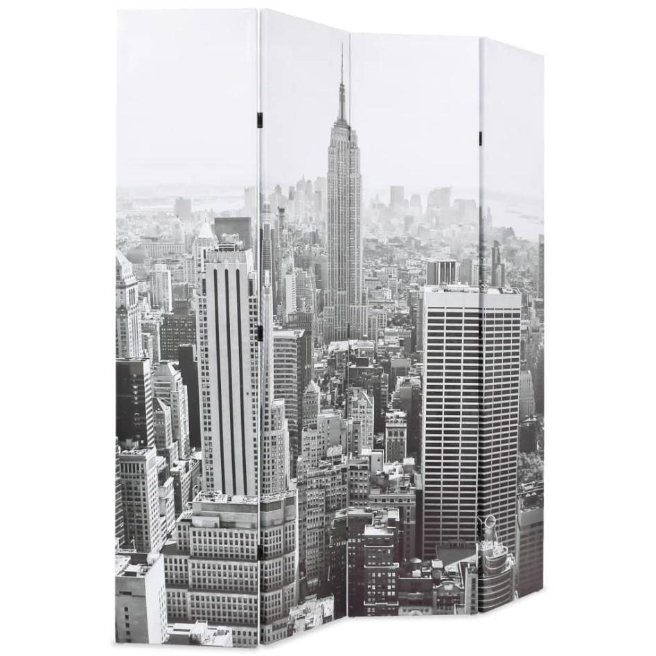 Biombo divisor plegable 160x170 cm Nueva York blanco y