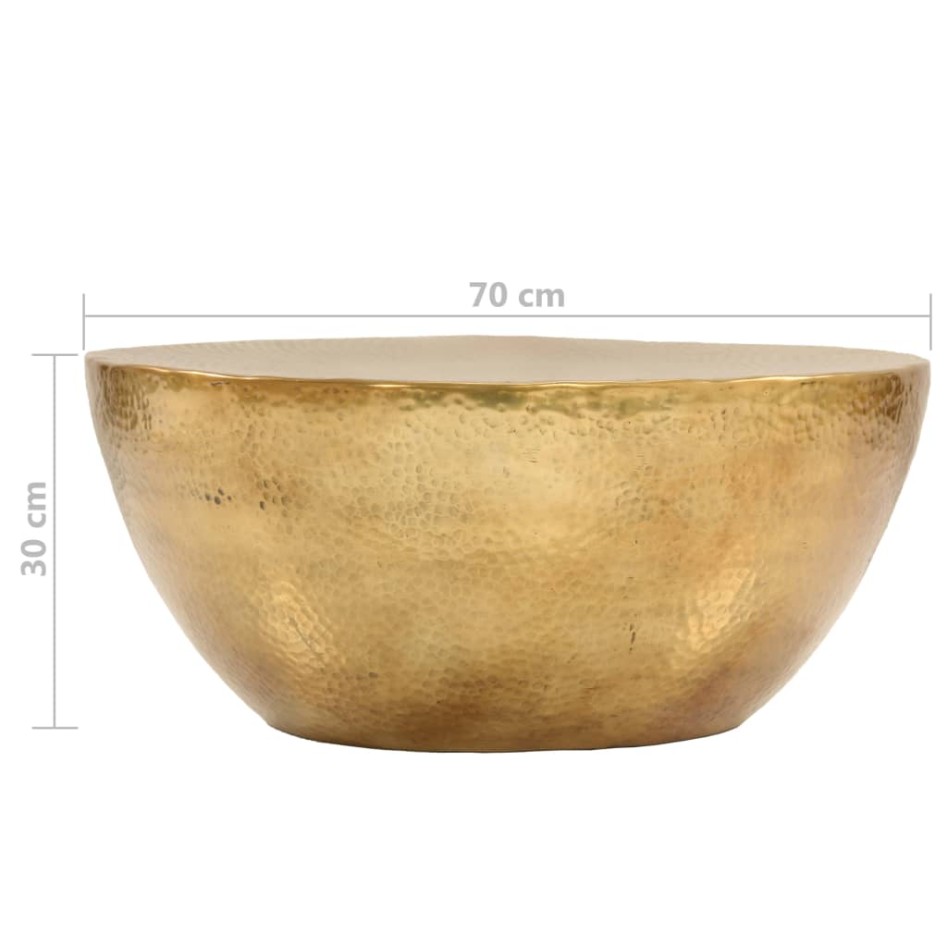 Mesa de centro de aluminio martillado latón 70x30