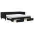 Sofá cama nido con cajones tela negro 80x200