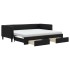 Sofá cama nido con cajones tela negro 90x200