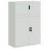 Armario archivador de acero gris claro 90x40x130