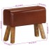 Banco potro gimnasio cuero auténtico madera mango marrón 58
