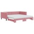 Sofá cama nido con colchón terciopelo rosa 100x200