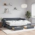 Sofá cama nido con cajones terciopelo gris oscuro 90x200