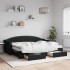 Sofá cama nido con cajones tela negro 80x200