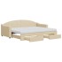 Sofá cama nido con cajones tela color crema 80x200