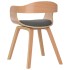 Silla de comedor 4 uds madera curvada y tela gris