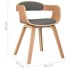 Silla de comedor 4 uds madera curvada y tela gris