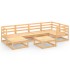 Juego de muebles de jardín 7 piezas madera maciza de