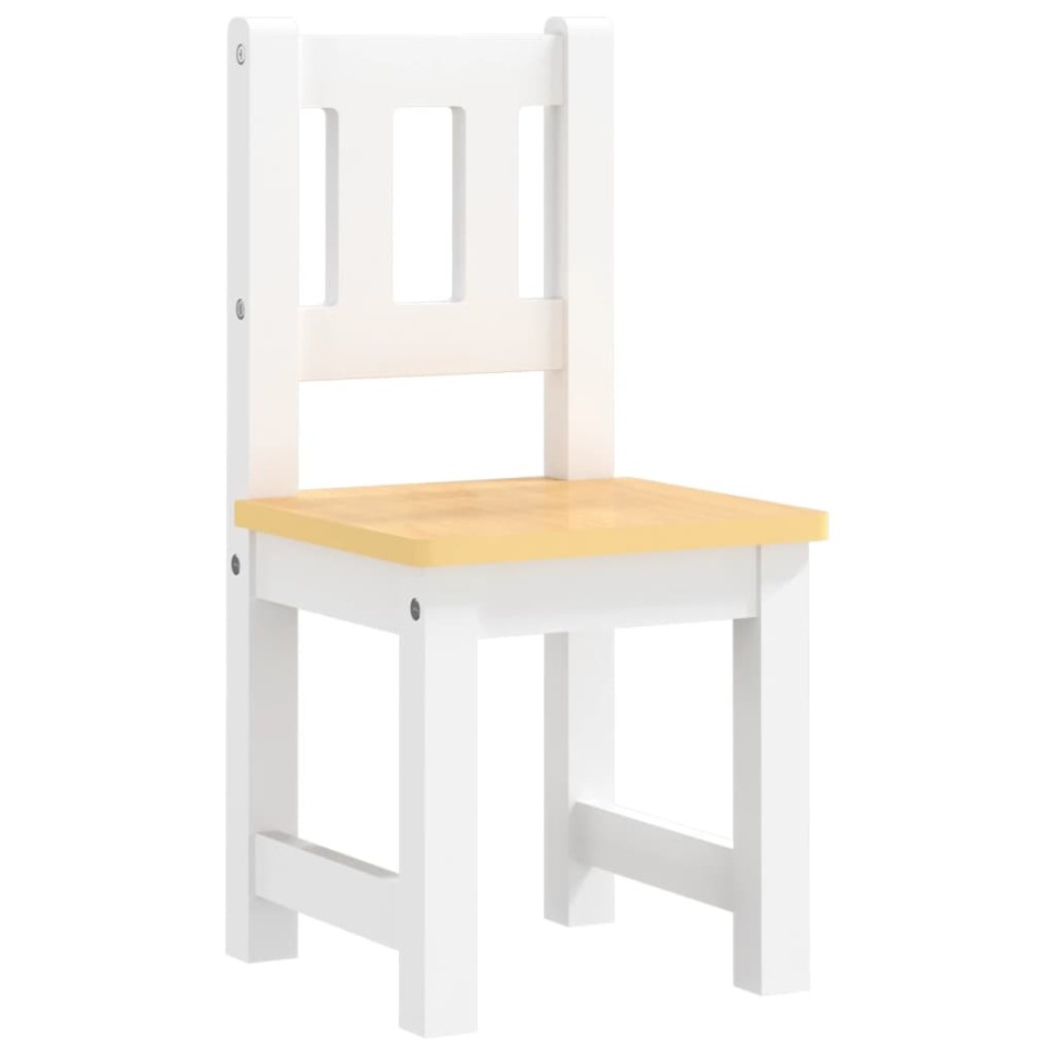 Mesa y sillas infantiles 4 piezas MDF blanco y
