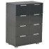 Aparador de madera de ingeniería negro brillante 60x35x80