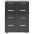 Aparador de madera de ingeniería negro brillante 60x35x80