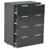 Aparador de madera de ingeniería negro brillante 60x35x80