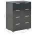 Aparador de madera de ingeniería negro brillante 60x35x80