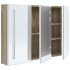 Armario de baño con espejo LED blanco y roble 89x14x62