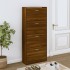 Mueble zapatero contrachapada color marrón roble 63x24x147