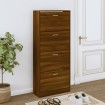 Mueble zapatero contrachapada color marrón roble 63x24x147 cm
