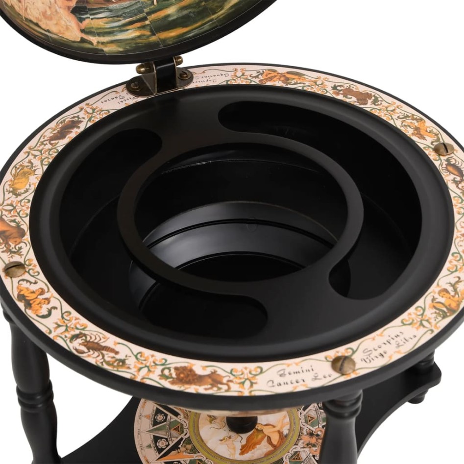 Botellero globo terráqueo madera maciza eucalipto