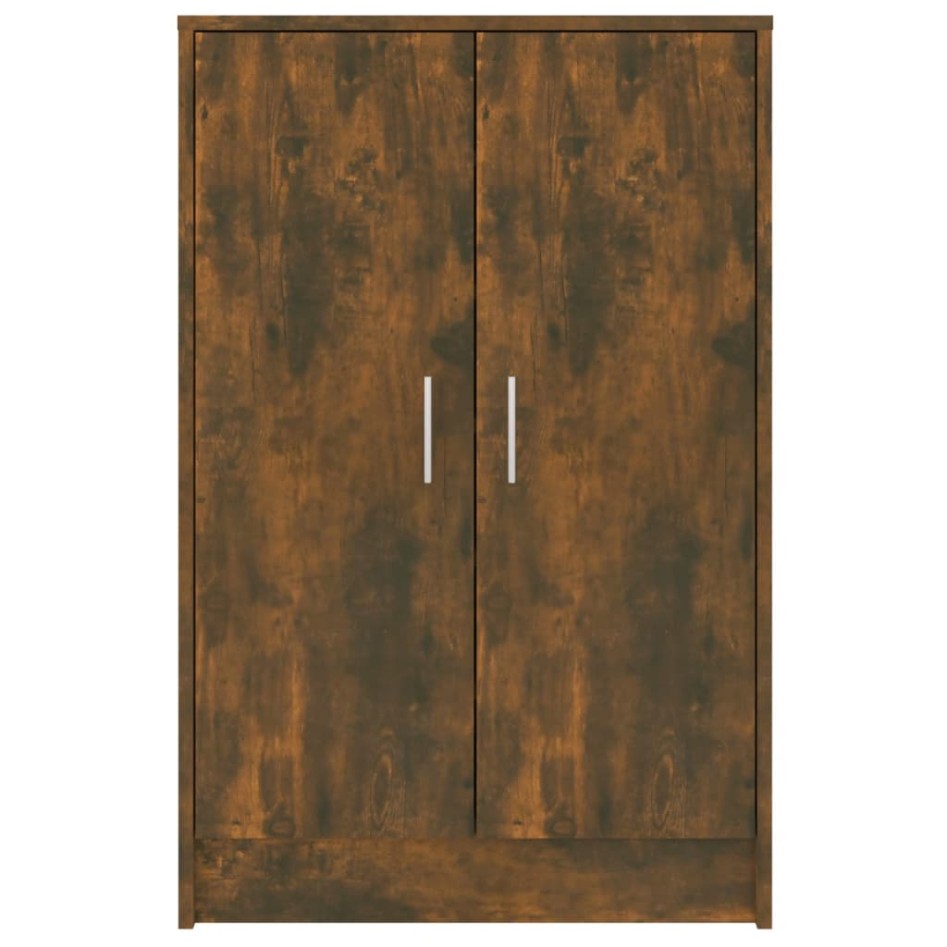 Mueble zapatero madera contrachapada roble ahumado 60x35x92