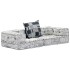 Puf modular de 2 plazas tela gris