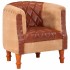 Sillón de cuero auténtico y madera maciza de mango