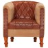 Sillón de cuero auténtico y madera maciza de mango