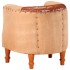 Sillón de cuero auténtico y madera maciza de mango