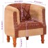Sillón de cuero auténtico y madera maciza de mango